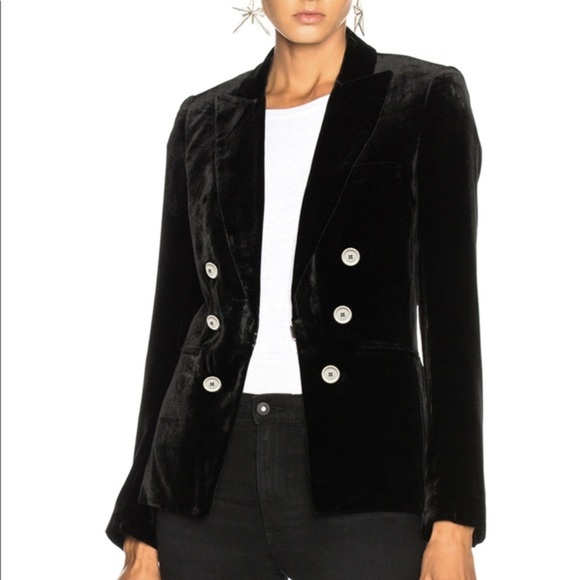 Veronica Beard Velvet Double Breasted Blazer